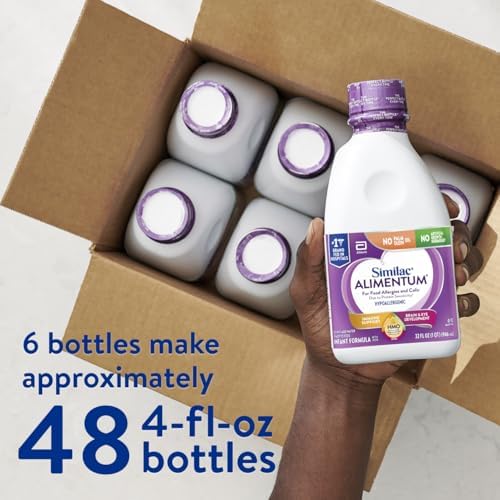 Similac Alimentum With 2'-FL HMO Hypoallergenic Infant Formula for Food Allergies and Colic Due to Protein Sensitivity Ready-to-Feed Baby Formula 32-fl-oz Bottle Pack of 6