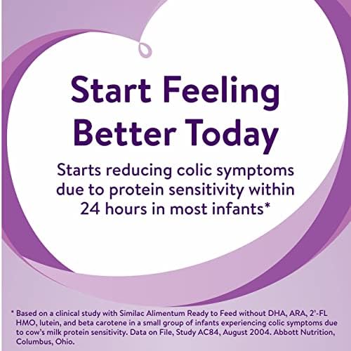 Similac Alimentum With 2′-FL HMO Hypoallergenic Infant Formula  for Food Allergies and Colic Due to Protein Sensitivity  Ready-to-Feed Baby Formula  32-fl-oz Bottle  Pack of 6