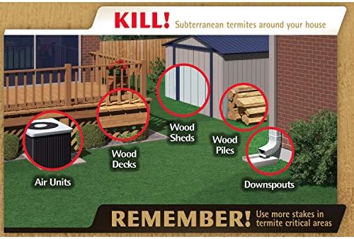 Spectracide Terminate Termite Detection & Killing Stakes  Kills Foraging Termites  Detects Termite Activity  15 Count