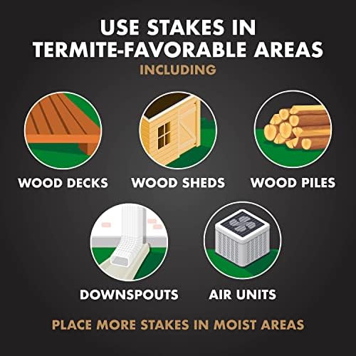Spectracide Terminate Termite Detection & Killing Stakes  Kills Foraging Termites  Detects Termite Activity  15 Count