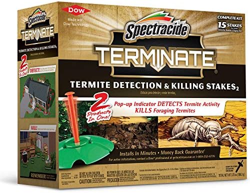 Spectracide Terminate Termite Detection & Killing Stakes  Kills Foraging Termites  Detects Termite Activity  15 Count