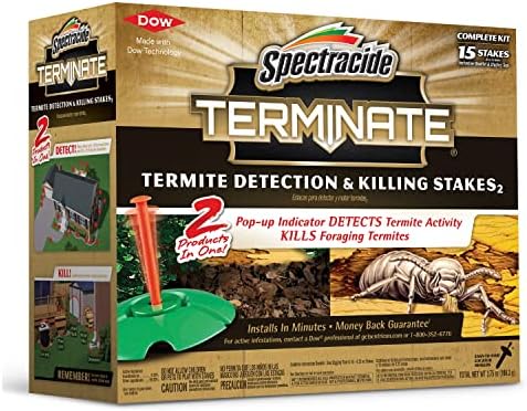 Spectracide Terminate Termite Detection & Killing Stakes  Kills Foraging Termites  Detects Termite Activity  15 Count