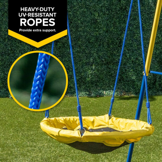 Sportspower Swing and Saucer Swing Metal Set with Heavy Duty A-Frame, Holds up to 300 Lb.