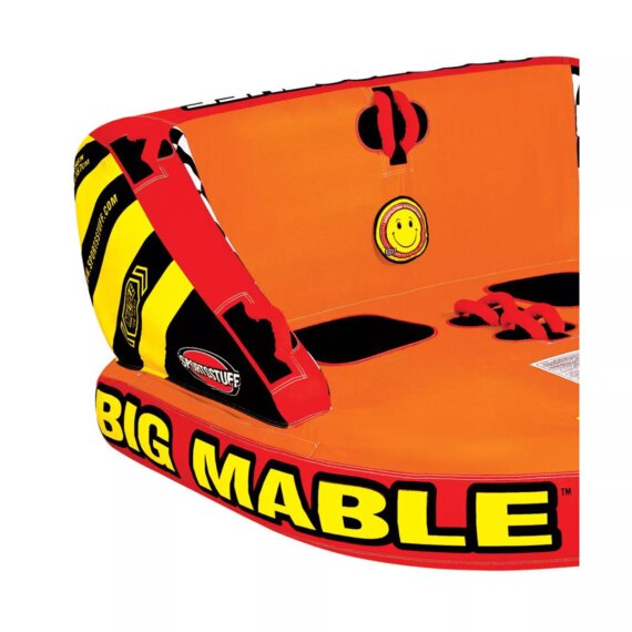 SportsStuff Inflatable Big Mable Sitting Double Rider Towable Boat and Lake Tube with Multiple Grab Handles, Knuckle Guards, and Speed Safety Valve