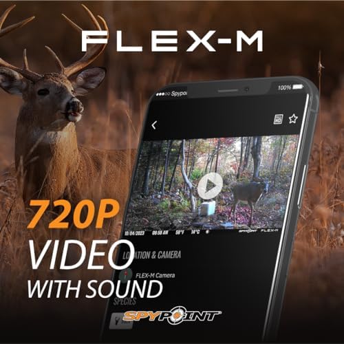 SPYPOINT Flex-M Twin Pack Cellular Trail Cameras - Best Value in Hunting Accessories  No WiFi Needed  GPS  Night Vision  Dual-Sim LTE  IP65 Water-Resistant  28MP Photos  720p Videos + Sound (2)
