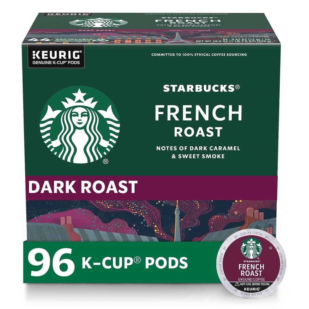 Starbucks Dark Roast French Roast Arabica K-Cup Coffee Pods, 96 Count