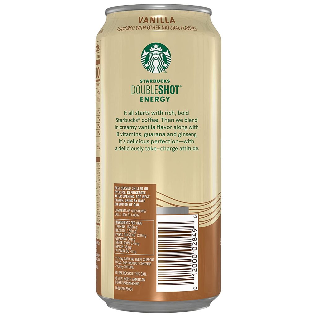 Starbucks Doubleshot Vanilla Espresso Energy Drink 15oz, 12-Pack Cans
