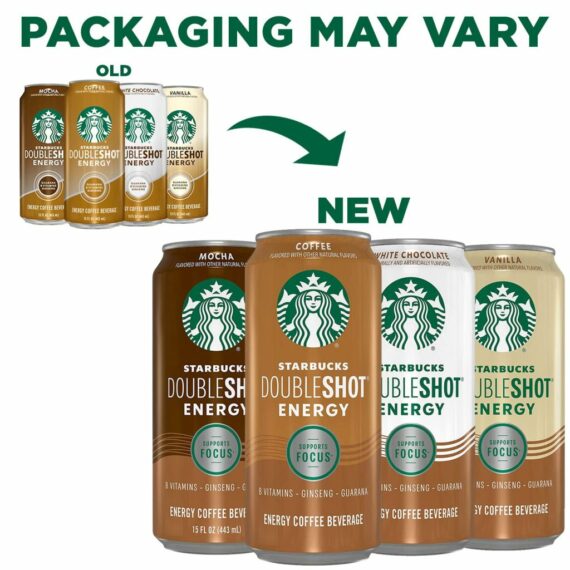 Starbucks Doubleshot Vanilla Espresso Energy Drink 15oz, 12-Pack Cans