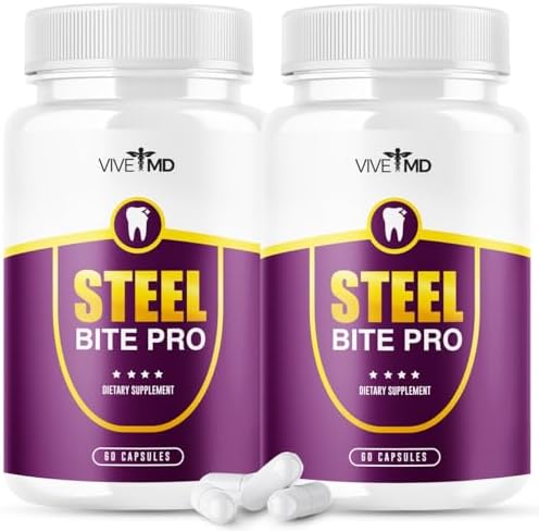 Steel Bite Pro for Teeth and Gum Repair - Official Formula - Dental Probiotic Tooth Repair with Oral Probiotics for Teeth and Gums - Steel Bite Pro Supplement - Stealbite Pro Reviews (2 Pack)