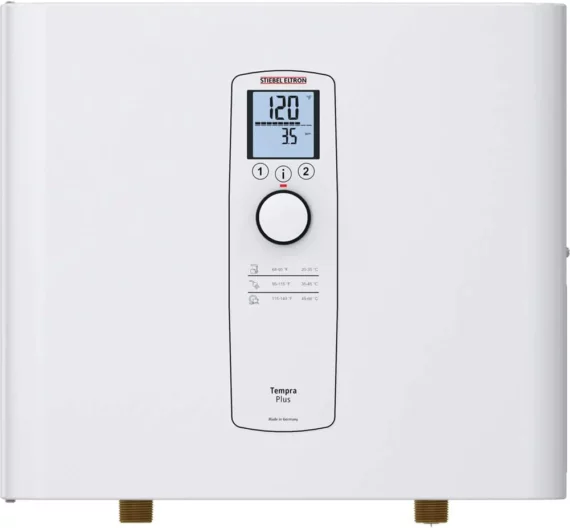Stiebel Eltron Tempra 29 Plus Electric Tankless Water Heater, 28.8KW, White, LED Display, Space-Saving Design