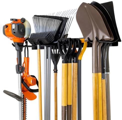 StoreYourBoard BLAT Garage Tool Organizer Wall Mount  Garage Organization and Storage  Shovel & Rake Hangers Garden Yard Tool Rack  Industrial Steel Holds 250 Pounds