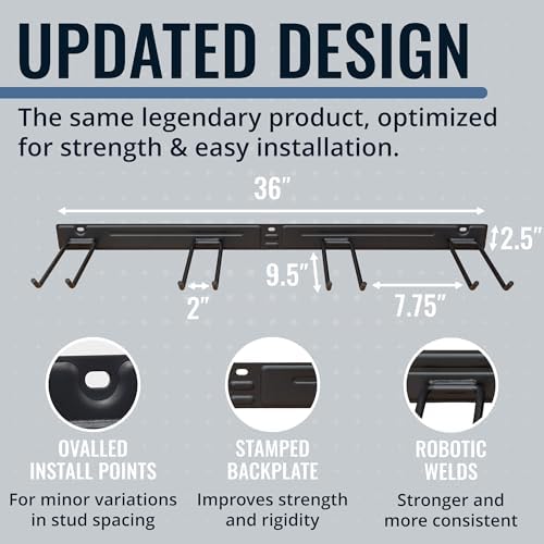 StoreYourBoard BLAT Garage Tool Organizer Wall Mount  Garage Organization and Storage  Shovel & Rake Hangers Garden Yard Tool Rack  Industrial Steel Holds 250 Pounds