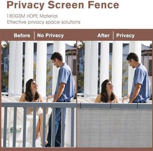 SUNNY GUARD 3'x10' Brown-Grey Balcony Privacy Screen Fence  Apartments Railing Screen  Heavy Duty Wind Block Screen for Outdoor Porch Patio Deck Privacy?We Make Custom Sizes?