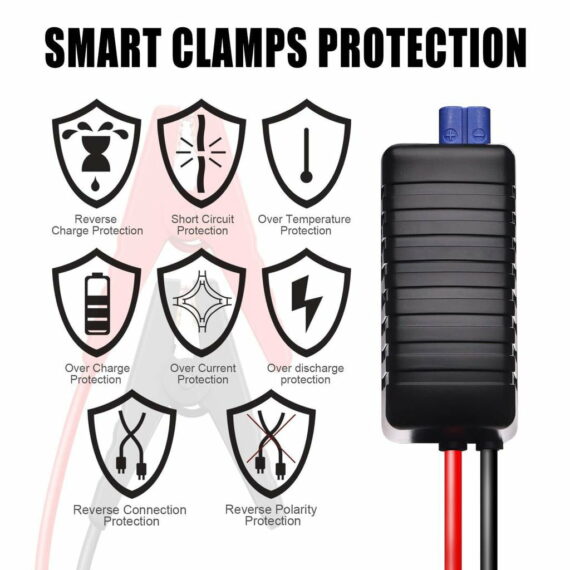 Tacklife T6 800A 18000mAh Car Jump Starter for 7.0L Gas & 5.5L Diesel Engines with Quick Charge, LCD Display, Safety Features, Orange