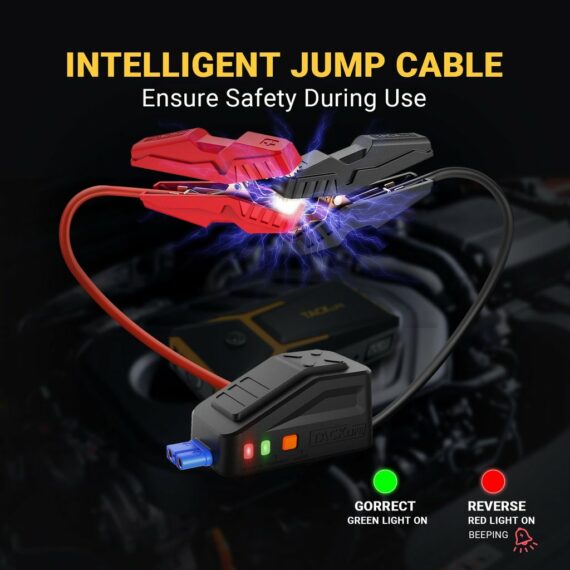 TACKLIFE T8 Car Jump Starter 800A 18000mAh, for 7.0L Gas & 5.5L Diesel Engines, 12V Battery Booster with Quick Charge & Safety Features