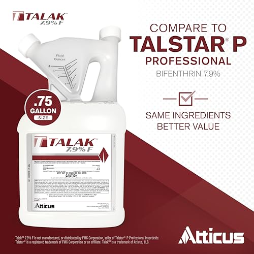 Talak 7.9 F Bifenthrin Insecticide Concentrate (3/4 Gallon) by Atticus (Compare to Talstar) –– Indoor and Outdoor Insect Control