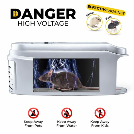 Teal Elite Electric Mouse Trap, Silver, Indoor Rodent Zapper with LED Alert, Modern Style, Model RZ100-B