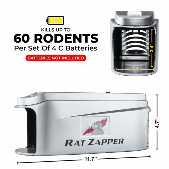 Teal Elite Electric Mouse Trap, Silver, Indoor Rodent Zapper with LED Alert, Modern Style, Model RZ100-B