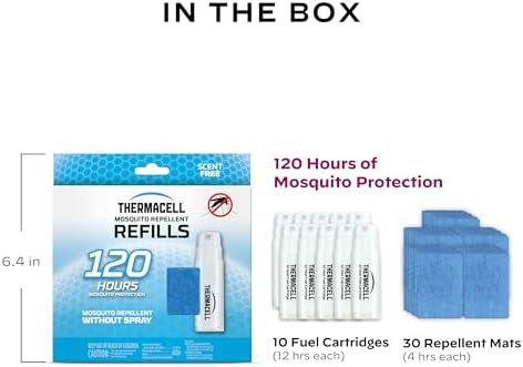 Thermacell Mosquito Repellent Refills; Compatible with Any Fuel-Powered Thermacell Repeller; Highly Effective  Long Lasting  No Spray or Mess; 15 Foot Zone of Mosquito Protection