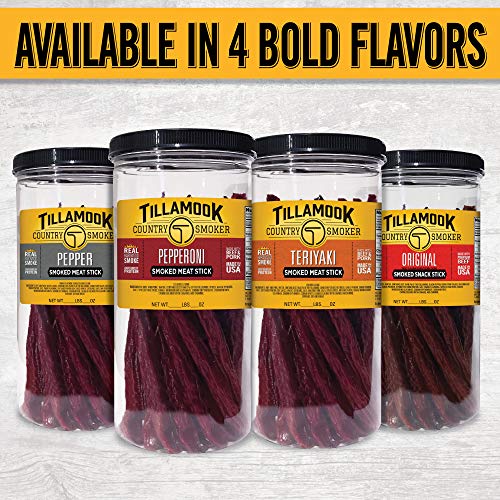Tillamook Country Smoker Real Hardwood Smoked Sausages Teriyaki 15.2 Ounce Tall Jar 20 Count