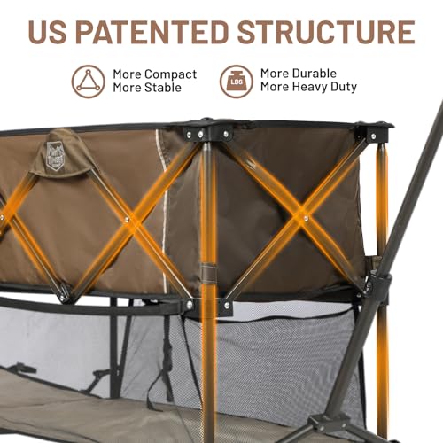 TIMBER RIDGE 400L Large Capacity Folding Double Decker Wagon, 54" Extra Long Extender Wagon Cart