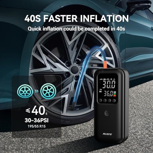 Tire Inflator Portable Air Compressor 3X Faster Cordless Air Pump 20000mAh for Inflatables 12V DC Bike Pump Digital 150PSI Pressure Gauge LED Light for Car Bicycle Ball Car Accessories
