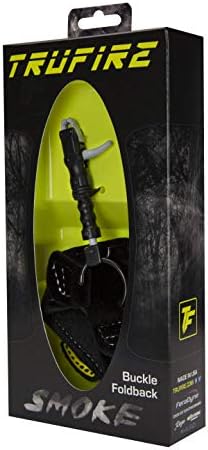 Tru-Fire Smoke Adjustable Archery Compound Bow Release with Foldback Design - Black Wrist Strap