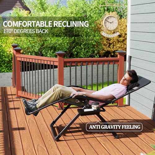 UDPATIO Reclining Chair for Camping - Black | 33 In | 500LB | Patio  Outdoor