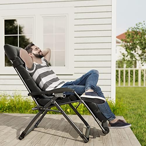 UDPATIO Reclining Chair for Camping - Black | 33 In | 500LB | Patio  Outdoor