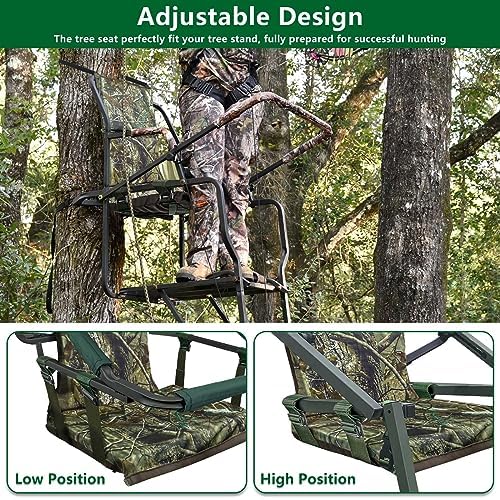 UQM Tree Stand Seat Replacement Adjustable Treestand Seats for Hunting Comfortable Hunting Tree Seat Fits Climber Deer Tree Stands
