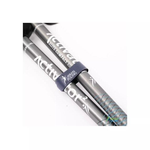 Urban Poling  - ACTIVATOR 2 -  Lightweight, Aluminum Nordic Walking Sticks - Dark Gray/Cyan - 1 Pair – For Users Up to 6’4"