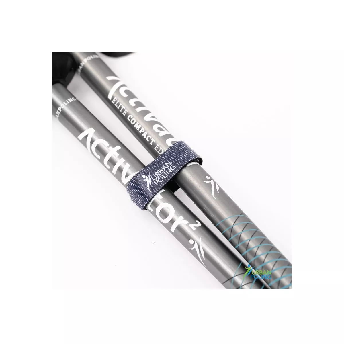 Urban Poling  - ACTIVATOR 2 -  Lightweight, Aluminum Nordic Walking Sticks - Dark Gray/Cyan - 1 Pair – For Users Up to 6’4"