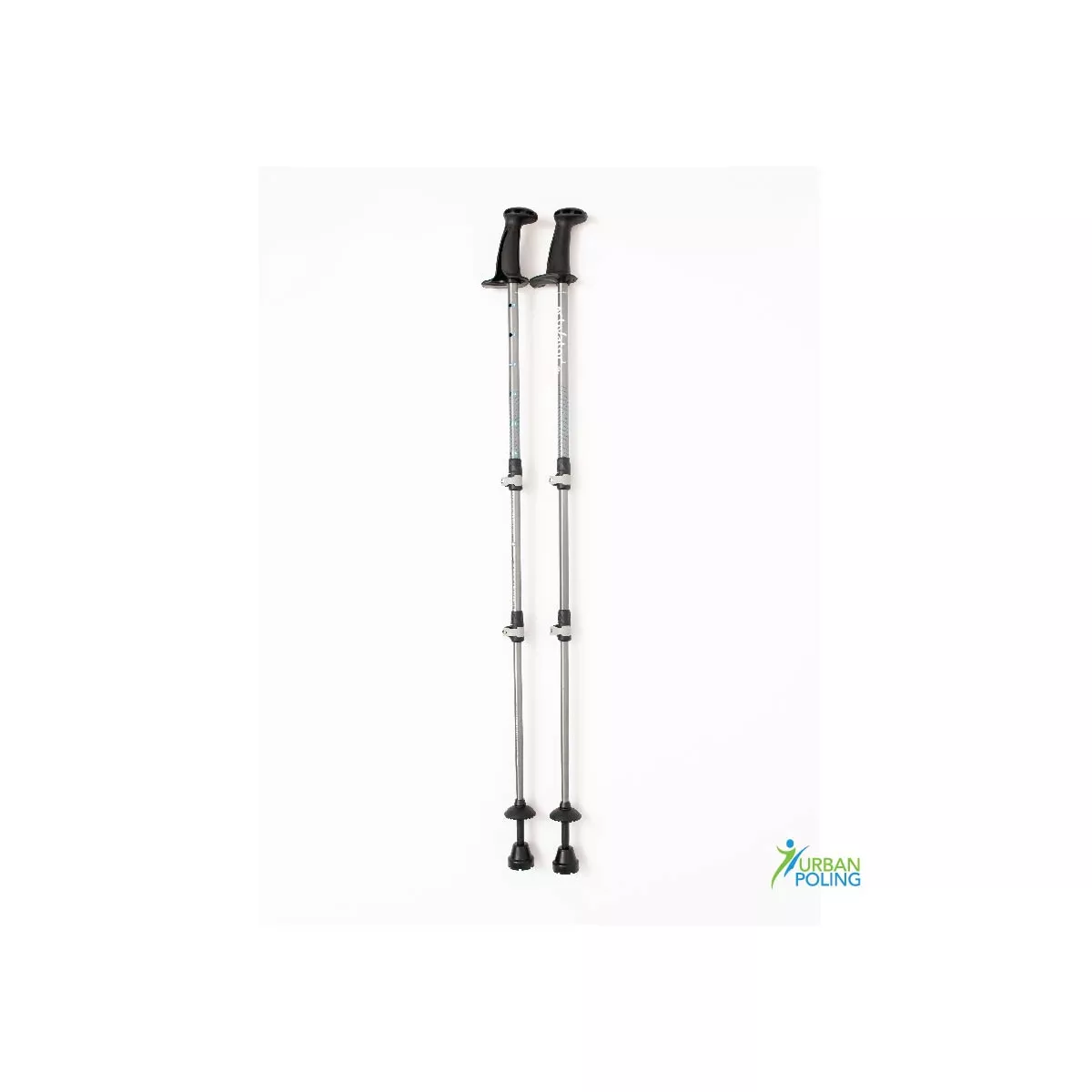 Urban Poling  – ACTIVATOR 2 –  Lightweight, Aluminum Nordic Walking Sticks – Dark Gray/Cyan – 1 Pair – For Users Up to 6’4″