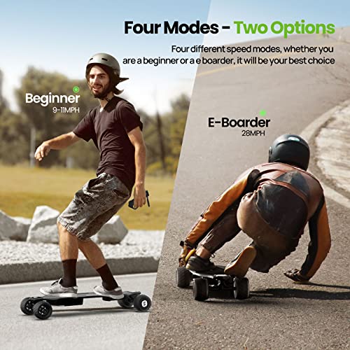 V8 Electric Skateboard with Remote, 1200W Brushless Motor, IP54 Waterproof, Electric Longboard