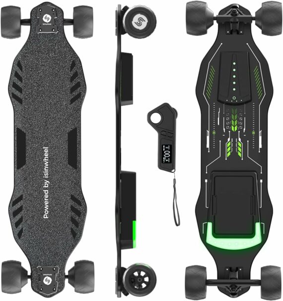 V8 Electric Skateboard with Remote, 1200W Brushless Motor, IP54 Waterproof, Electric Longboard