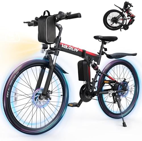 VARUN Electric Bike - Foldable Ebikes for Adults Peak 750W Motor?Folding Electric Bikes with 48V Removable Battery? Up to 20+ MPH & 50 Mile Range  21-Speed Gears & Dual Hydraulic Suspension