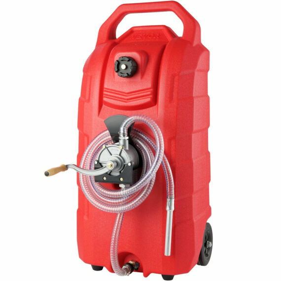 VEVOR 16 Gallon Portable Fuel Caddy with 6" Wheels & Metal Hose for Gasoline/Diesel