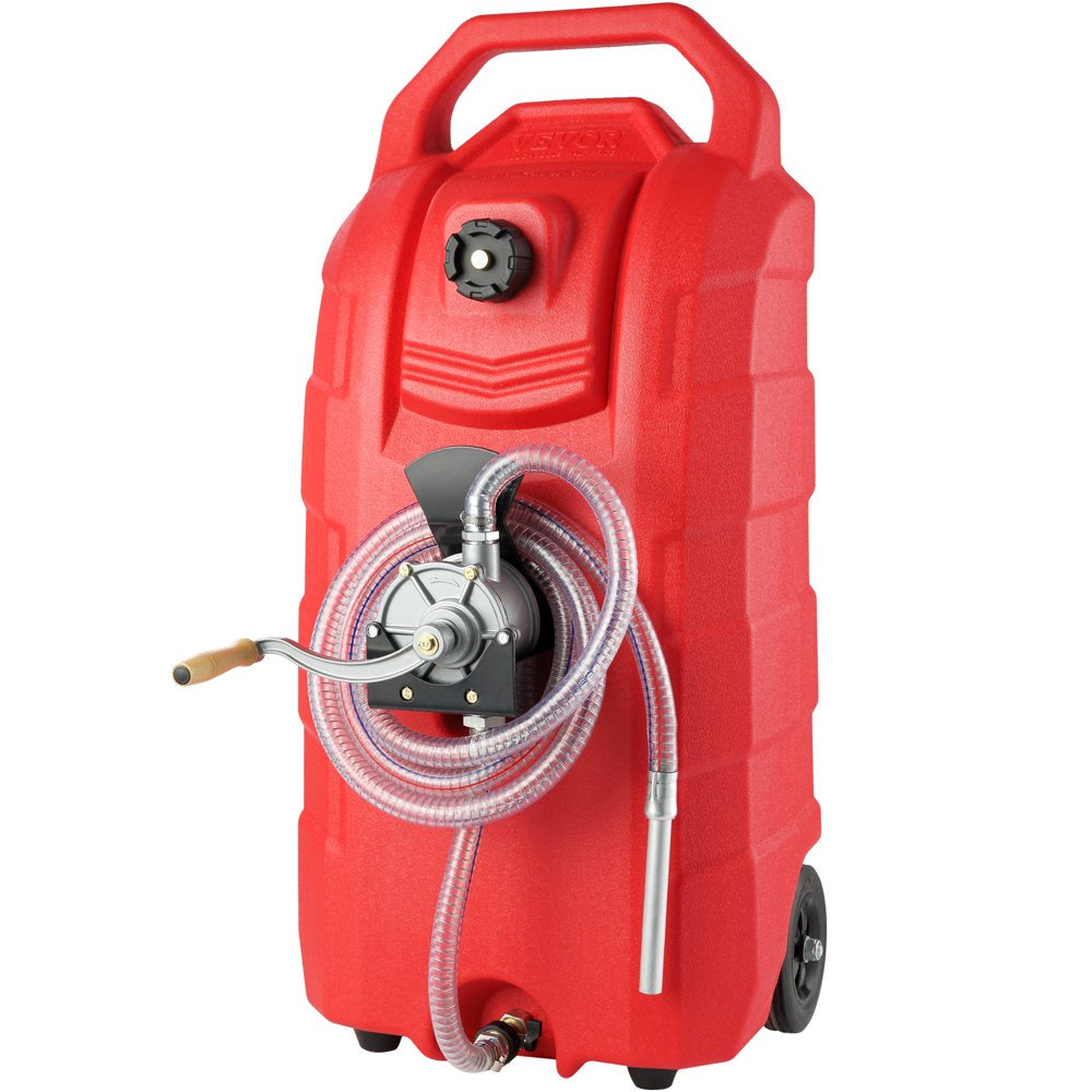 VEVOR 16 Gallon Portable Fuel Caddy with 6" Wheels & Metal Hose for Gasoline/Diesel