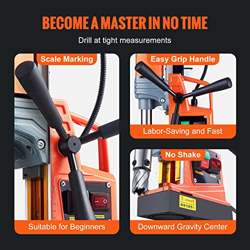 VEVOR Mag Drill Press, Power Portable Magnetic Drill with 11PCS Drill Bits