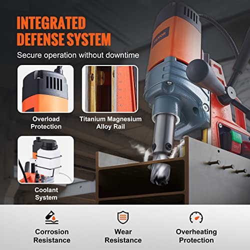 VEVOR Mag Drill Press, Power Portable Magnetic Drill with 11PCS Drill Bits