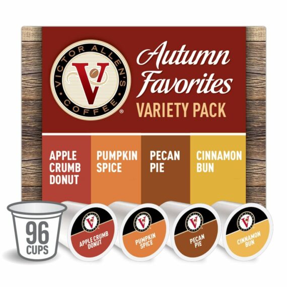 Victor Allen Coffee Pods, Autumn Variety Pack, 96 Count, Compatible with Keurig 2.0 Brewers