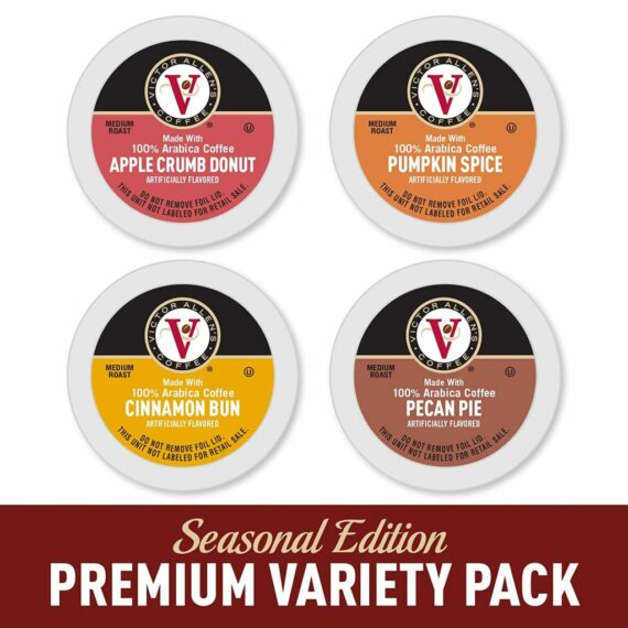 Victor Allen Coffee Pods, Autumn Variety Pack, 96 Count, Compatible with Keurig 2.0 Brewers