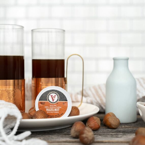 Victor Allen's Coffee Hazelnut Blend Medium Roast, 80 K-Cup Pods, Flavored Arabica for Keurig Brewers