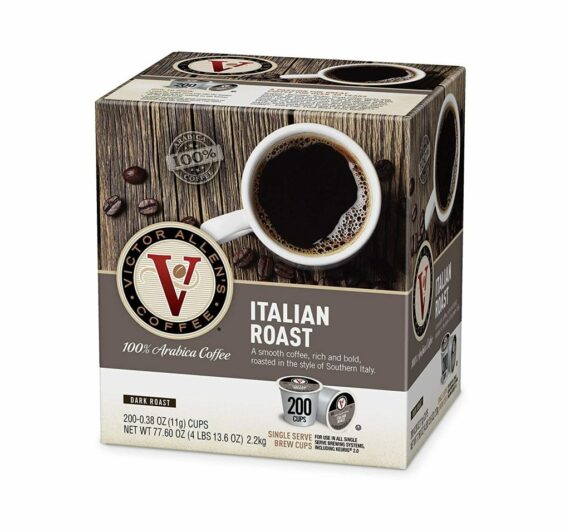 Victor Allen's Coffee Italian Roast Dark, 200 Single Serve Pods, Keurig K-Cup Compatible