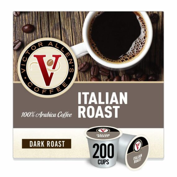 Victor Allen's Coffee Italian Roast Dark, 200 Single Serve Pods, Keurig K-Cup Compatible