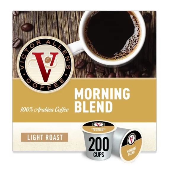 Victor Allen's Coffee Morning Blend Light Roast, 200 Single Serve Pods for Keurig K-Cup Brewers