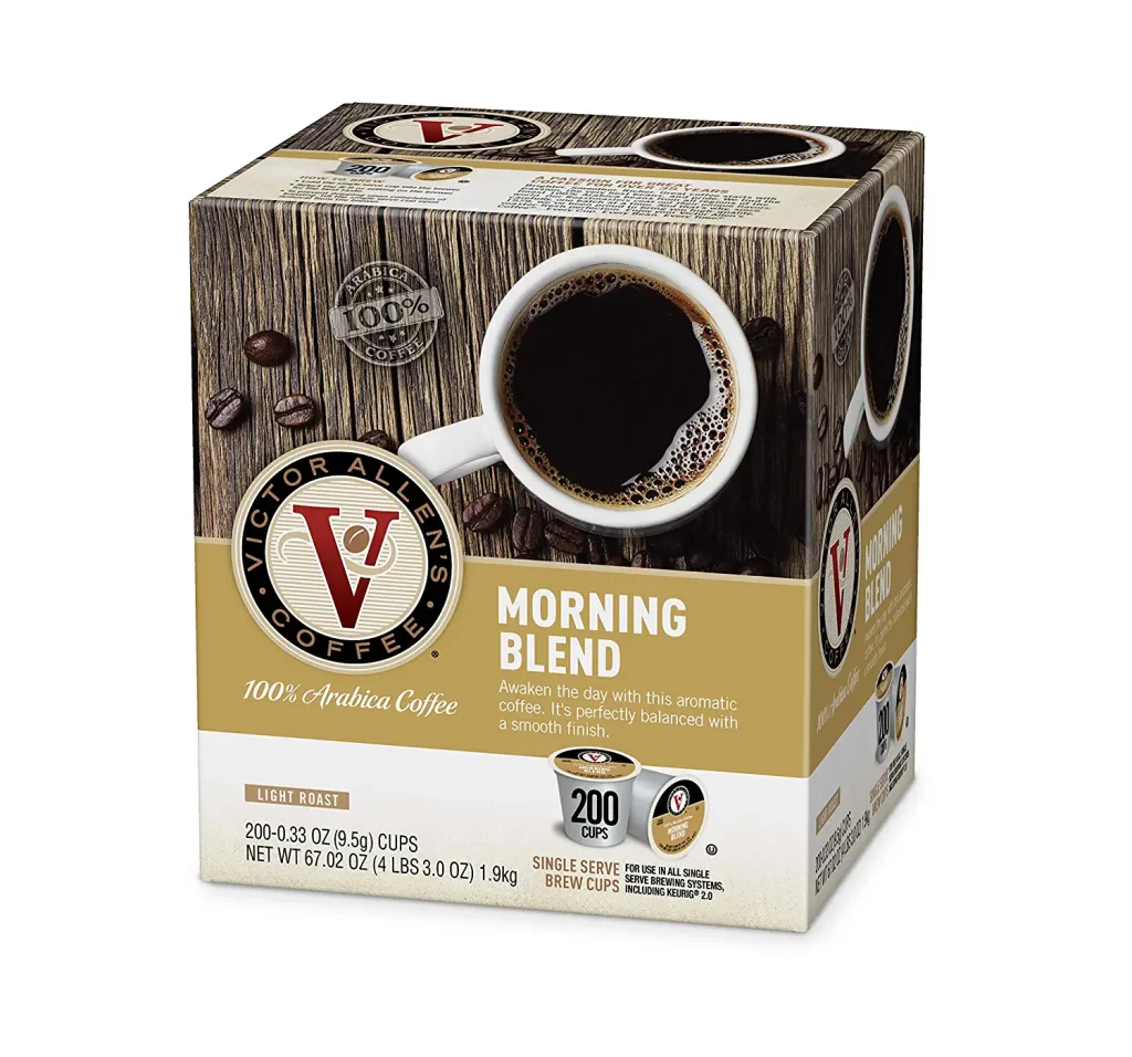 Victor Allen’s Coffee Morning Blend Light Roast, 200 Single Serve Pods for Keurig K-Cup Brewers