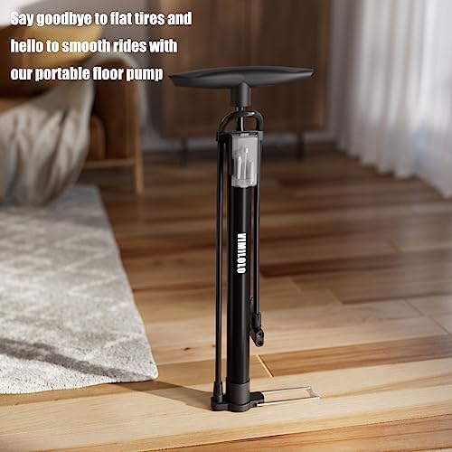 VIMILOLO Bike Pump  Air Bicycle Pump Inflator for Presta and Schrader Valve Tire Ball Bike Portable Pumps 160PSI & 11BAR