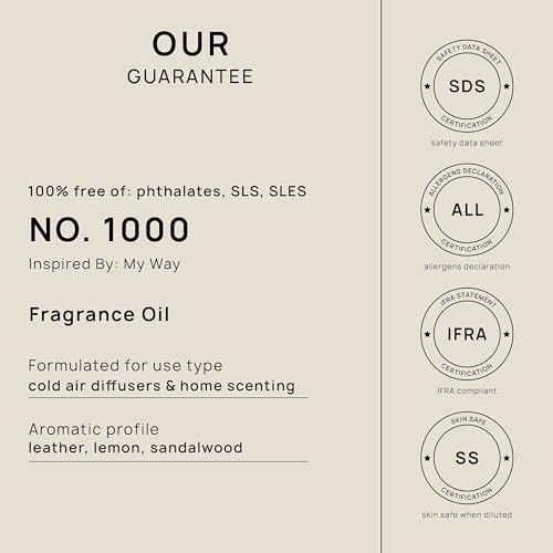 VINEVIDA [32 Fl Oz] Scent ? 1000 Inspired by My Way Fragrance Oil for Cold Air Diffuser - Hotel Collection Diffuser Oil - Essential Oils for Diffuser Oil Refill & Air Freshener Room Spray