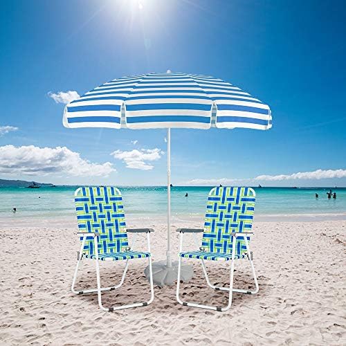 VINGLI Camping Blue Chair | Webbed | Folding | Patio  Lawn  Outdoor  Beach  Yard  Garden  Dining | Set of 2 | Classic